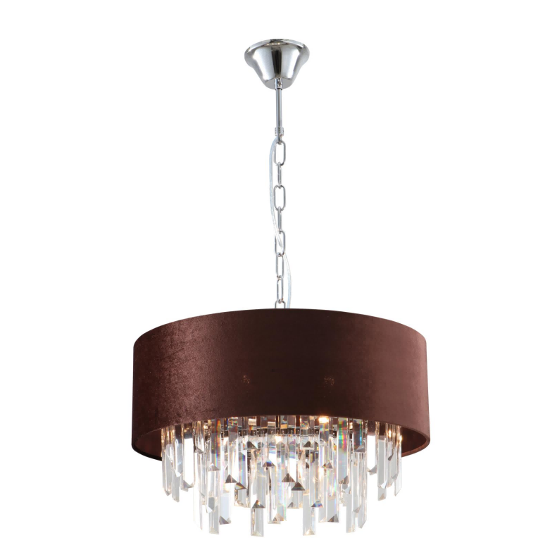 7-Lights K9 Crystal Velvet Drum árnyalatú csillár